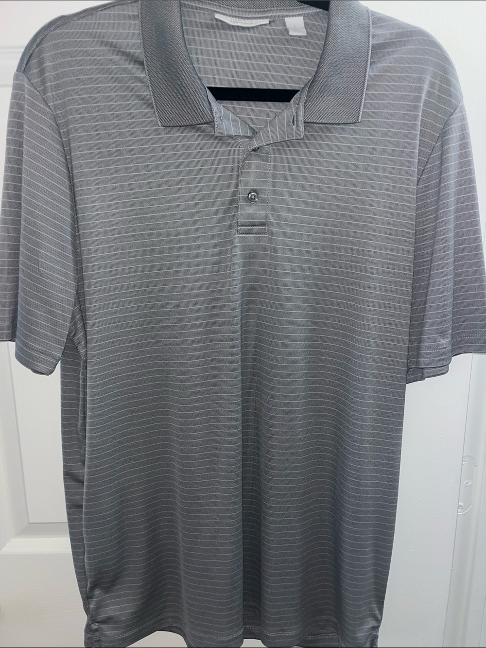 Perry Ellis Gray Striped Polo